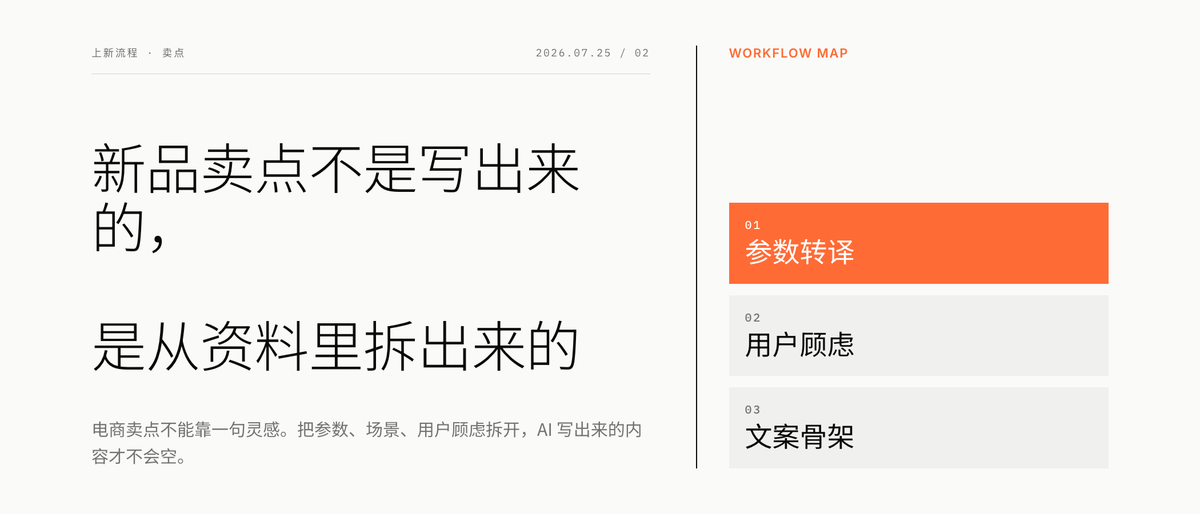 新品卖点不是写出来的，是从资料里拆出来的